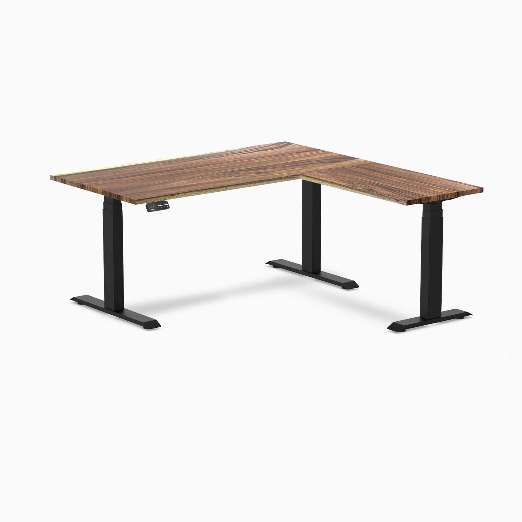 Desky Hardwood L-Shape Sit Stand Desk - Image 35