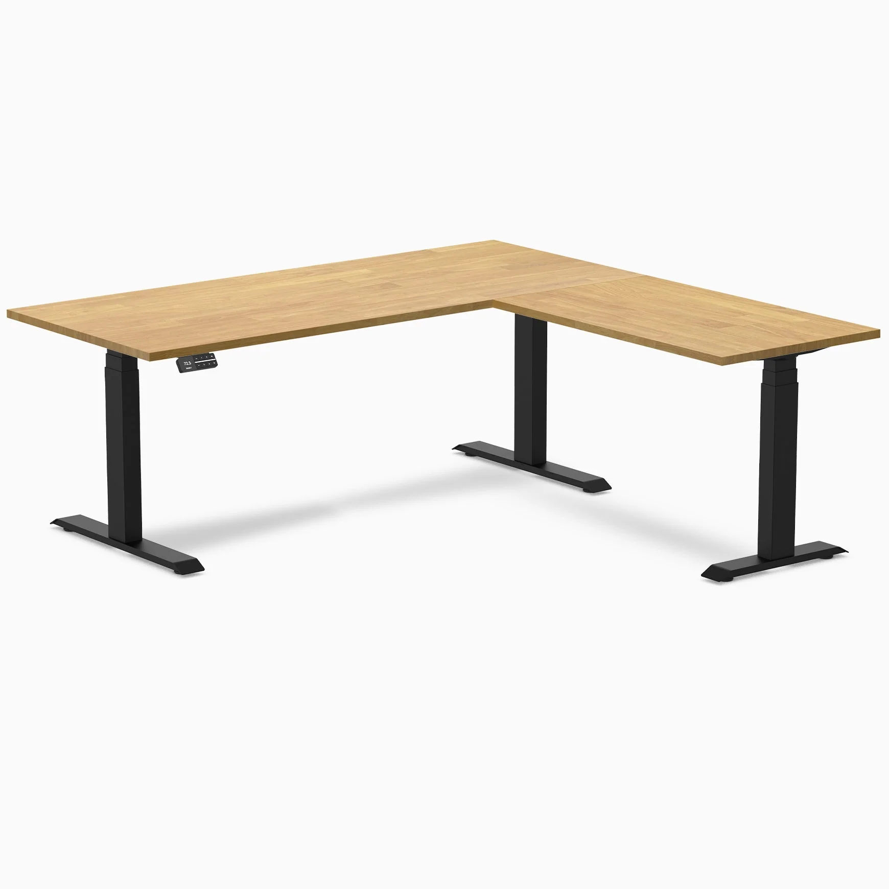 Desky Rubberwood L-Shape Sit Stand Desk - Image 29